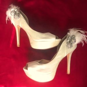 Gianni Binni Jeweled Feather Heels